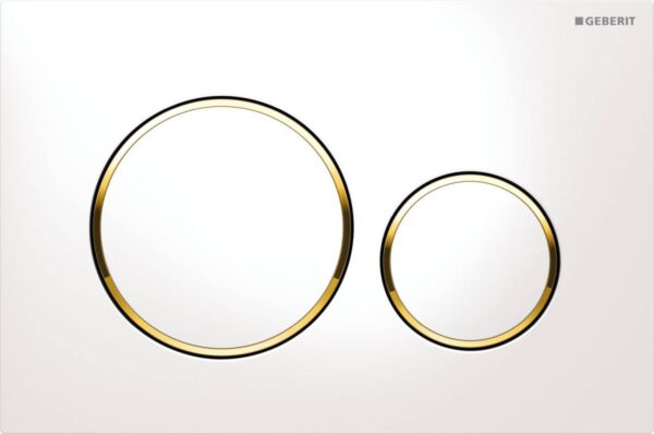 Geberit Sigma 20 bedieningspaneel glans wit/goud voor Sigma reservoirs 8cm (UP720) en 12cm (UP320)