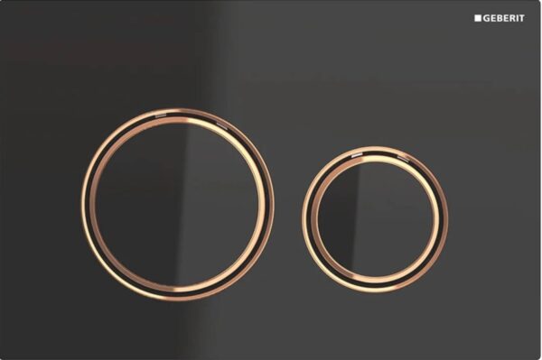Geberit Sigma 50 (ex Sigma 21) bedieningspaneel rood goud/zwart leisteen voor Sigma reservoirs 8cm (UP720) en 12cm (UP320)