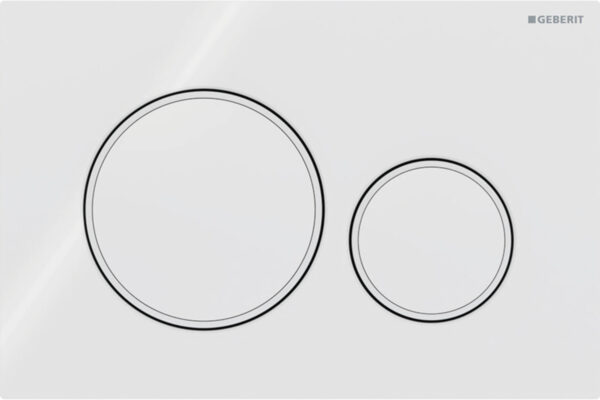 Geberit Sigma 20 bedieningspaneel glans wit/mat wit voor Sigma reservoirs 8cm (UP720) en 12cm (UP320)