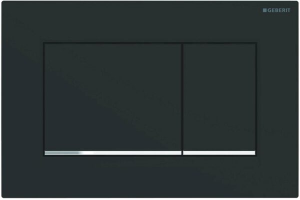 Geberit Sigma 20 (ex Sigma 30) bedieningspaneel mat zwart/chroom voor Sigma reservoirs 8cm (UP720) en 12cm (UP320)