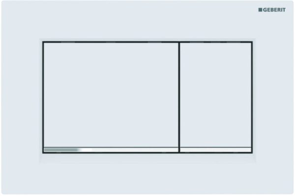 Geberit Sigma 20 (ex Sigma 30) bedieningspaneel mat wit/chroom voor Sigma reservoirs 8cm (UP720) en 12cm (UP320)