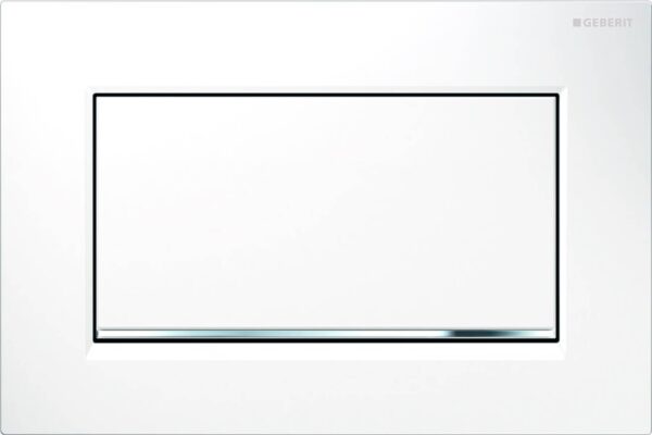 Geberit Sigma 10 (ex Sigma 30) bedieningspaneel glans wit/chroom voor Sigma reservoirs 8cm (UP720) en 12cm (UP320)