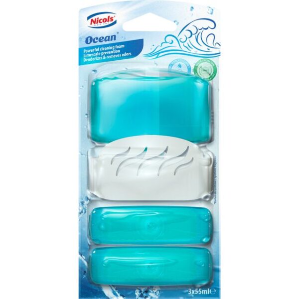 Toiletblok Air plus ocean 55ml met houder 3 stuks