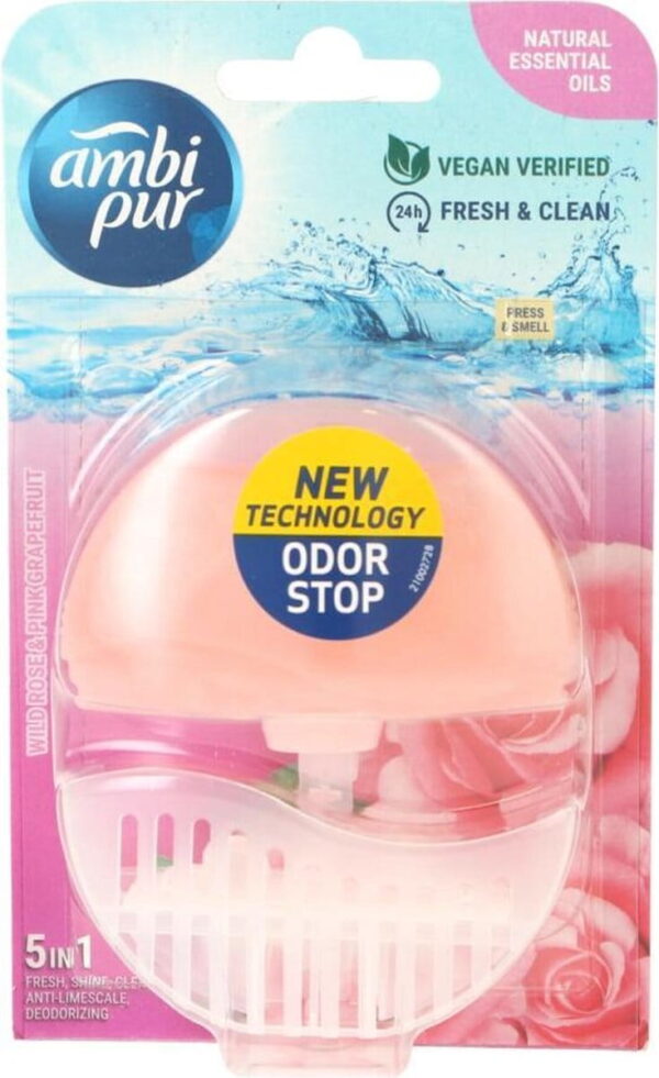 Toiletblok Ambi Pur Wild Rose & Pink Grapefruit navulbaar 55 ml